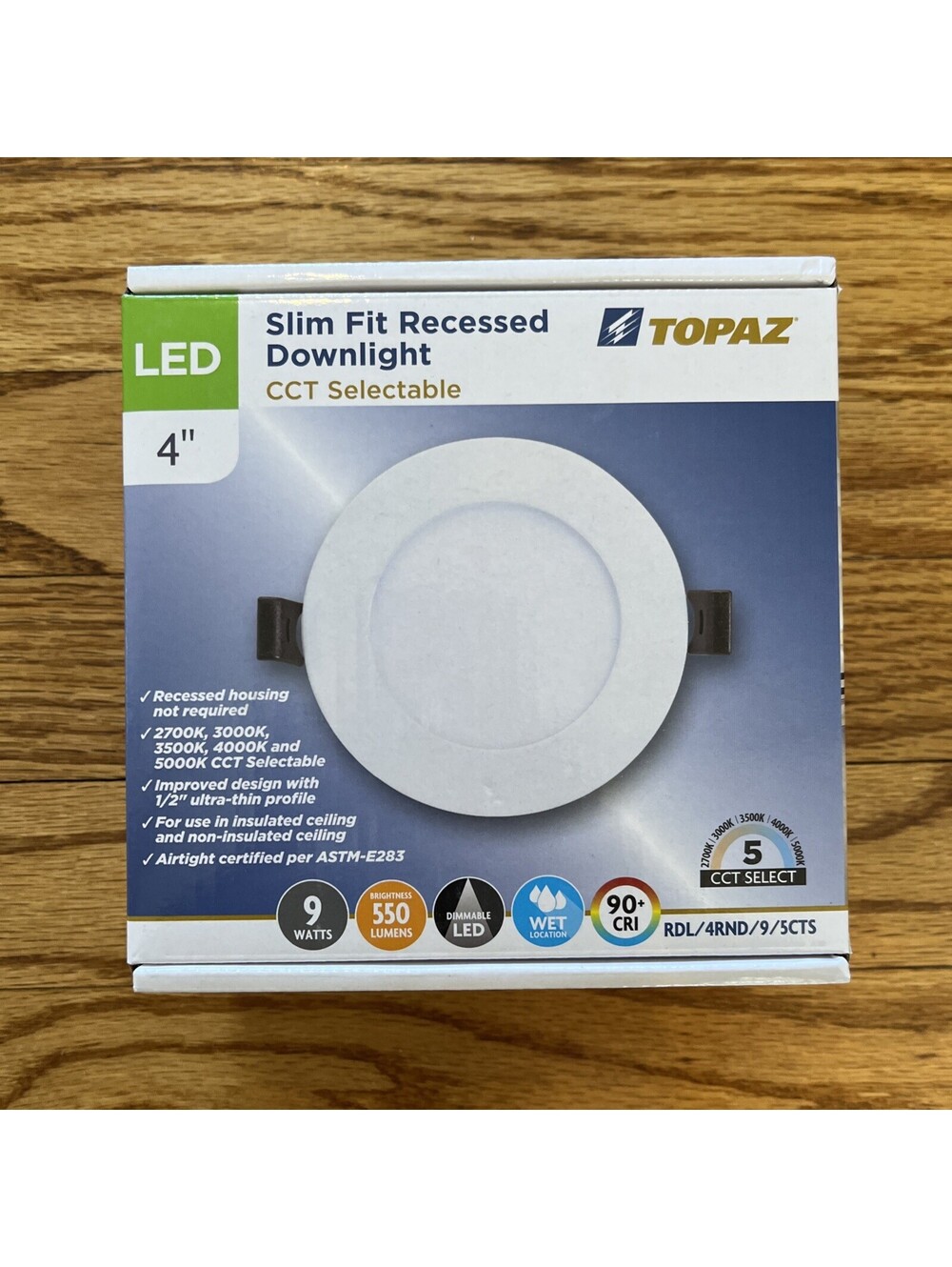 Topaz Slim Fit Recessed Downlight CCT Selectable RDL/4RND/9/5CTS 70885